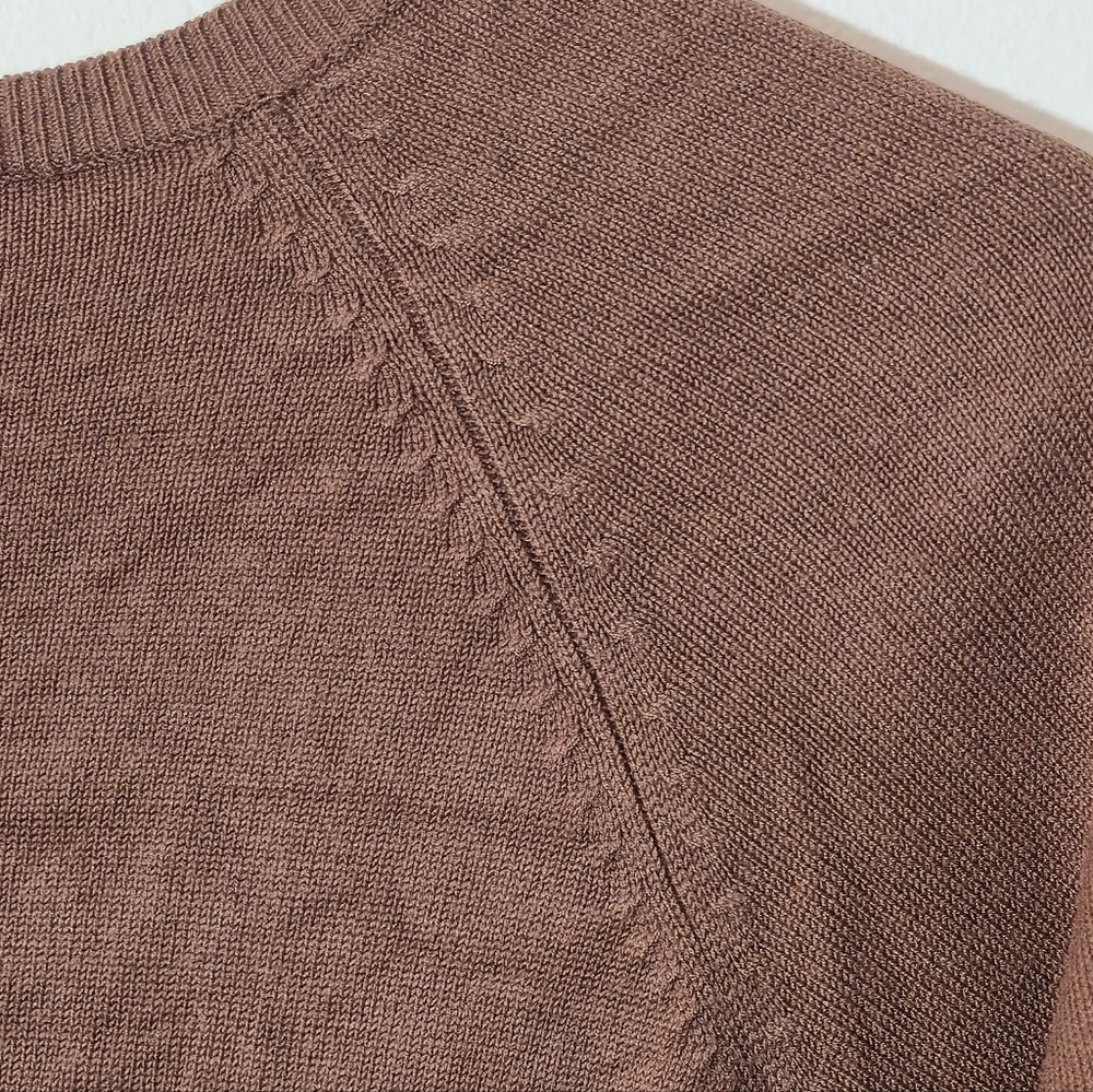 Ricki's XXL Brown V-Neck Cardigan Short Sleeve Button Down Classic Knit Sweater - Picture 9 of 16